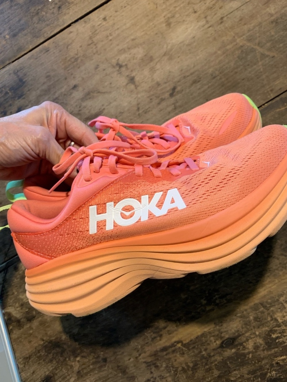 Hoka Bondi 8 Size 8 in Coral Papaya - Picture 7 of 10